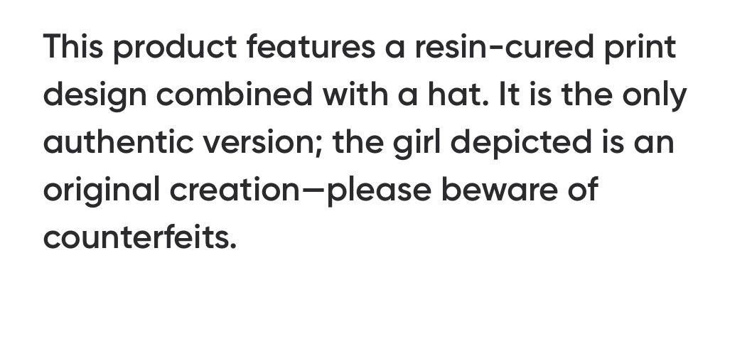 Resin 3D printed girl's hat