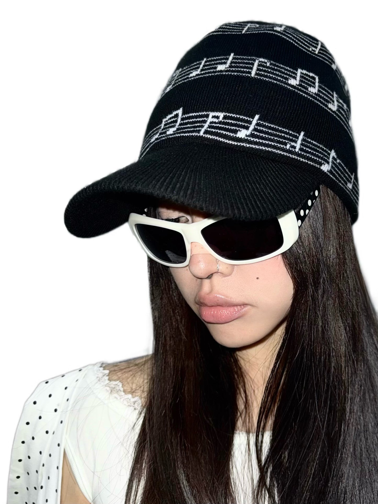 Musical note knitted hat