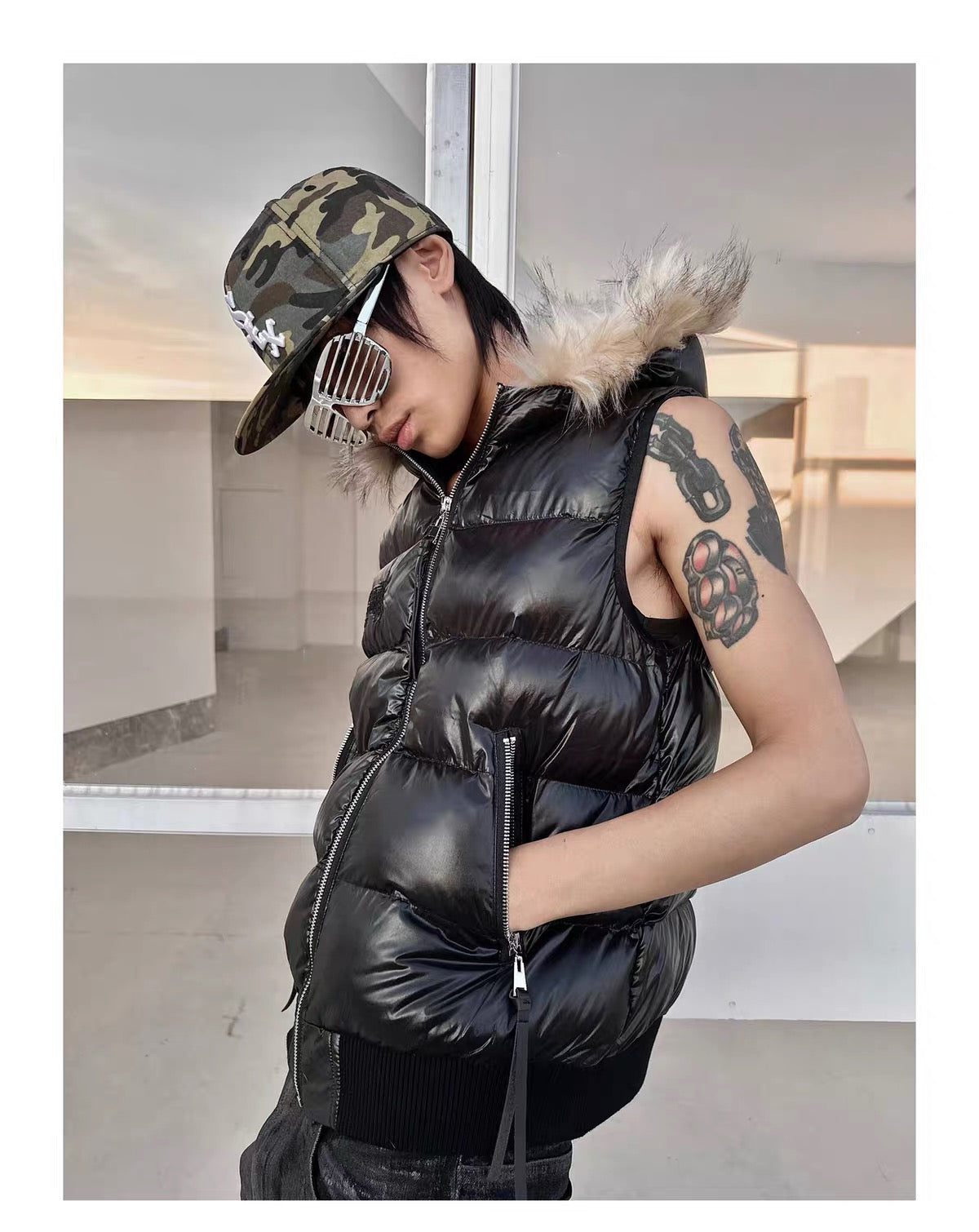 Camouflage flat cap