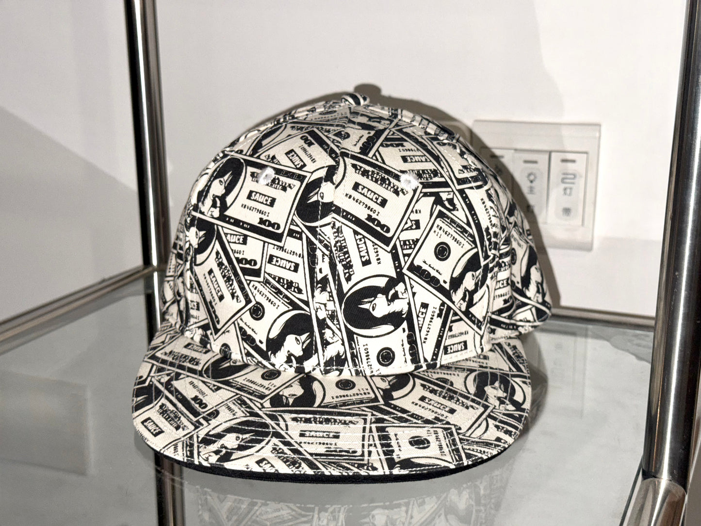 American dollar printed hat with size options