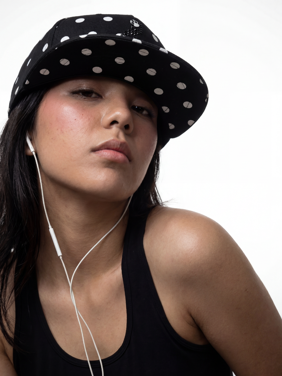 Dot- flat brim hat
