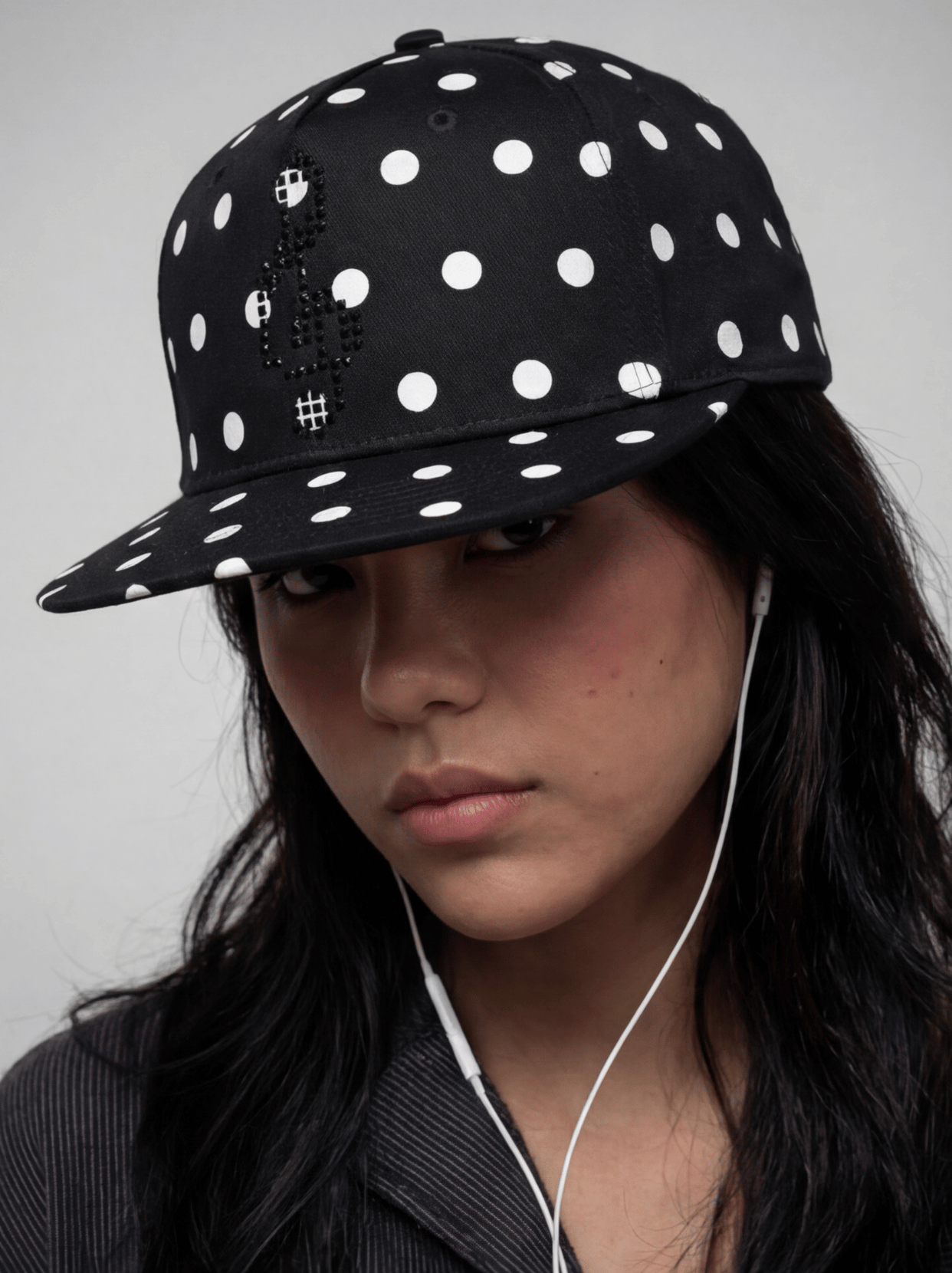 Dot- flat brim hat