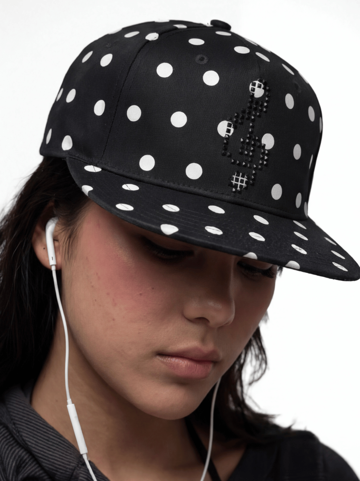 Dot- flat brim hat