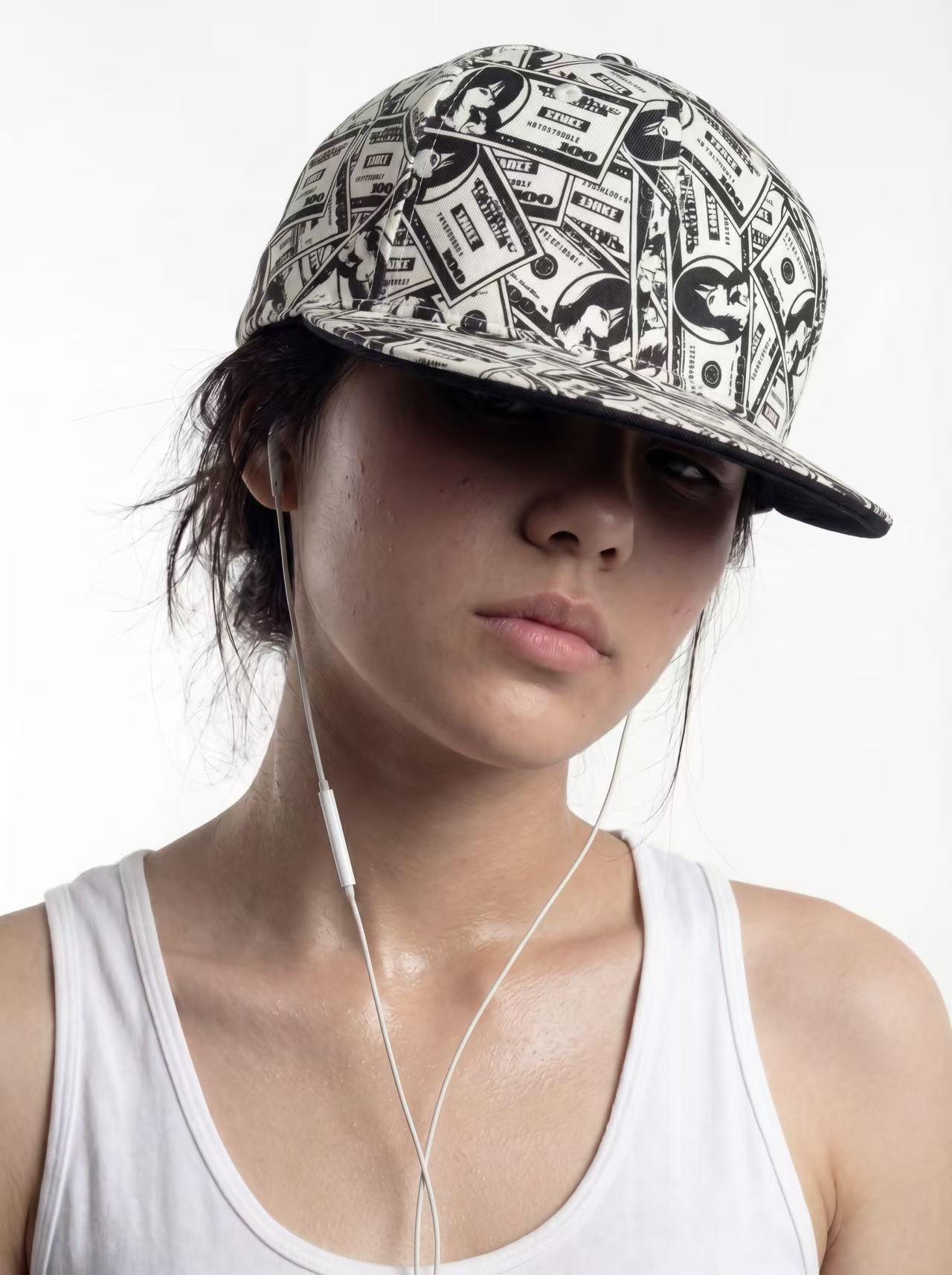 American dollar printed hat with size options