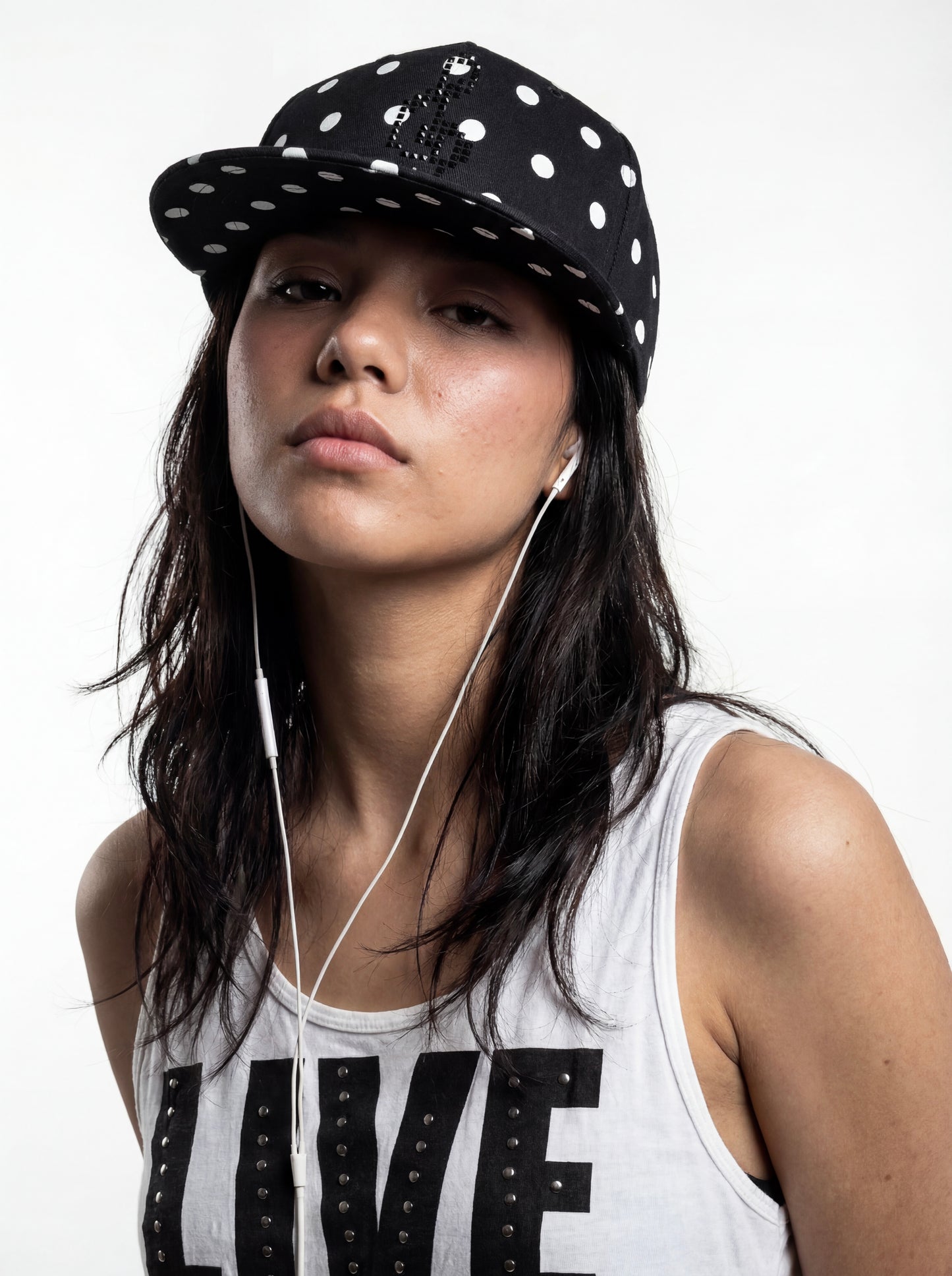 Dot- flat brim hat