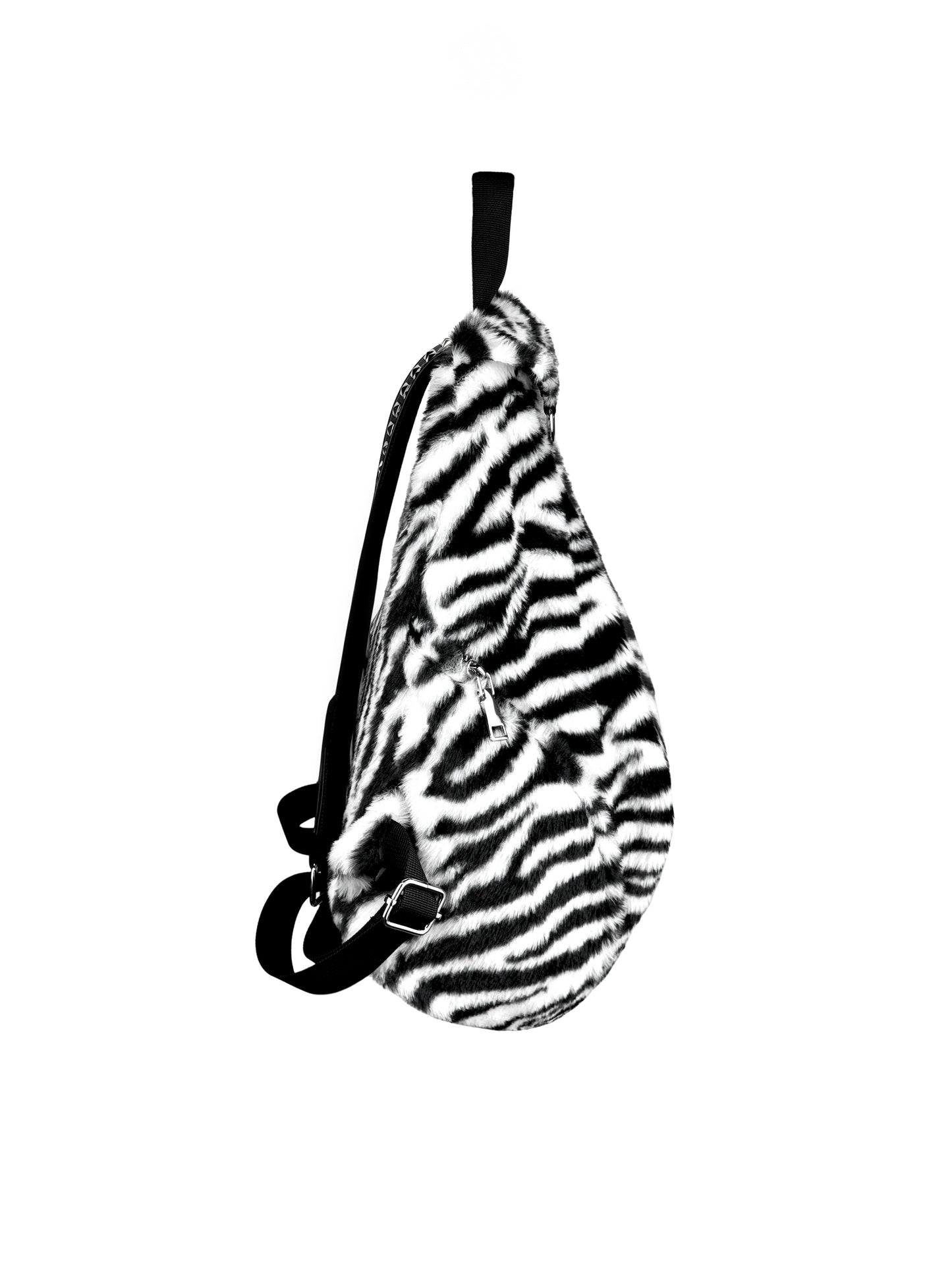 Rivet Fleece Zebra-Print Small Backpack