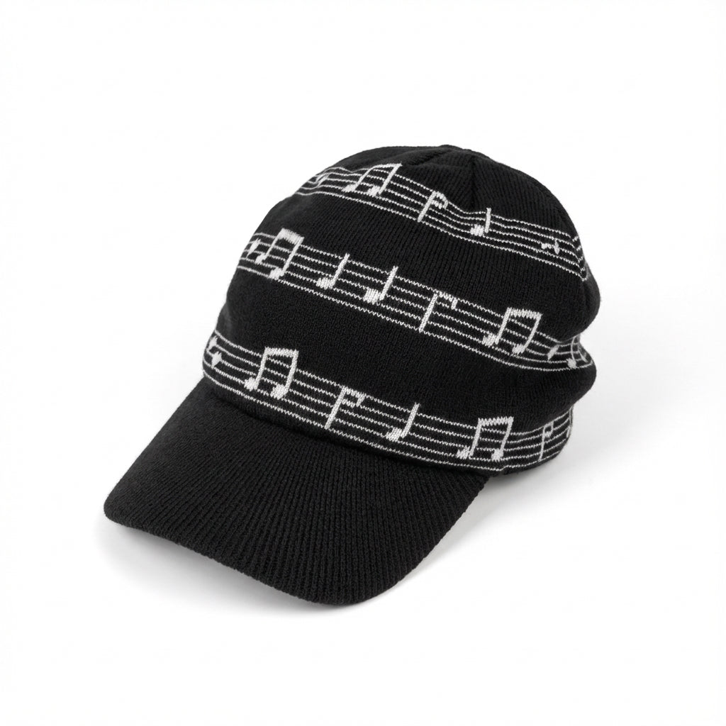 Musical note knitted hat
