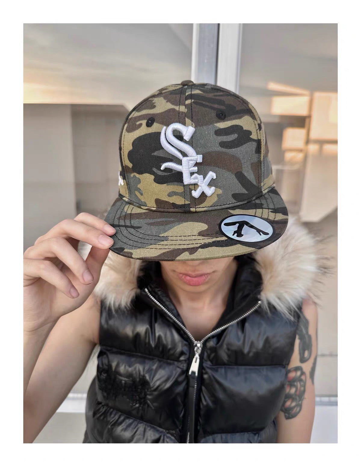 Camouflage flat cap