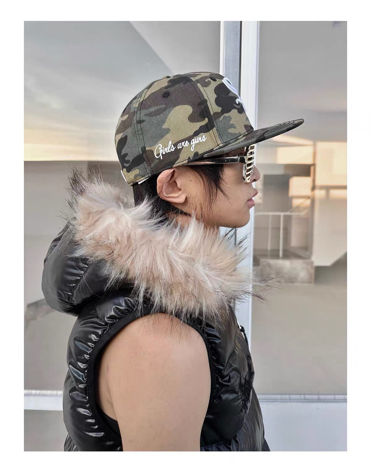 Camouflage flat cap