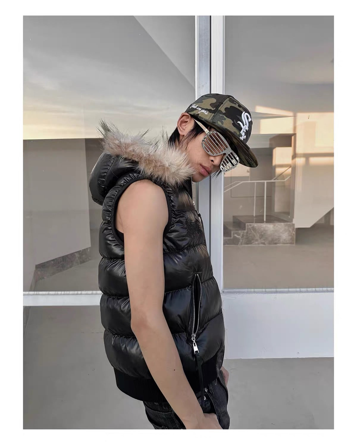 Camouflage flat cap