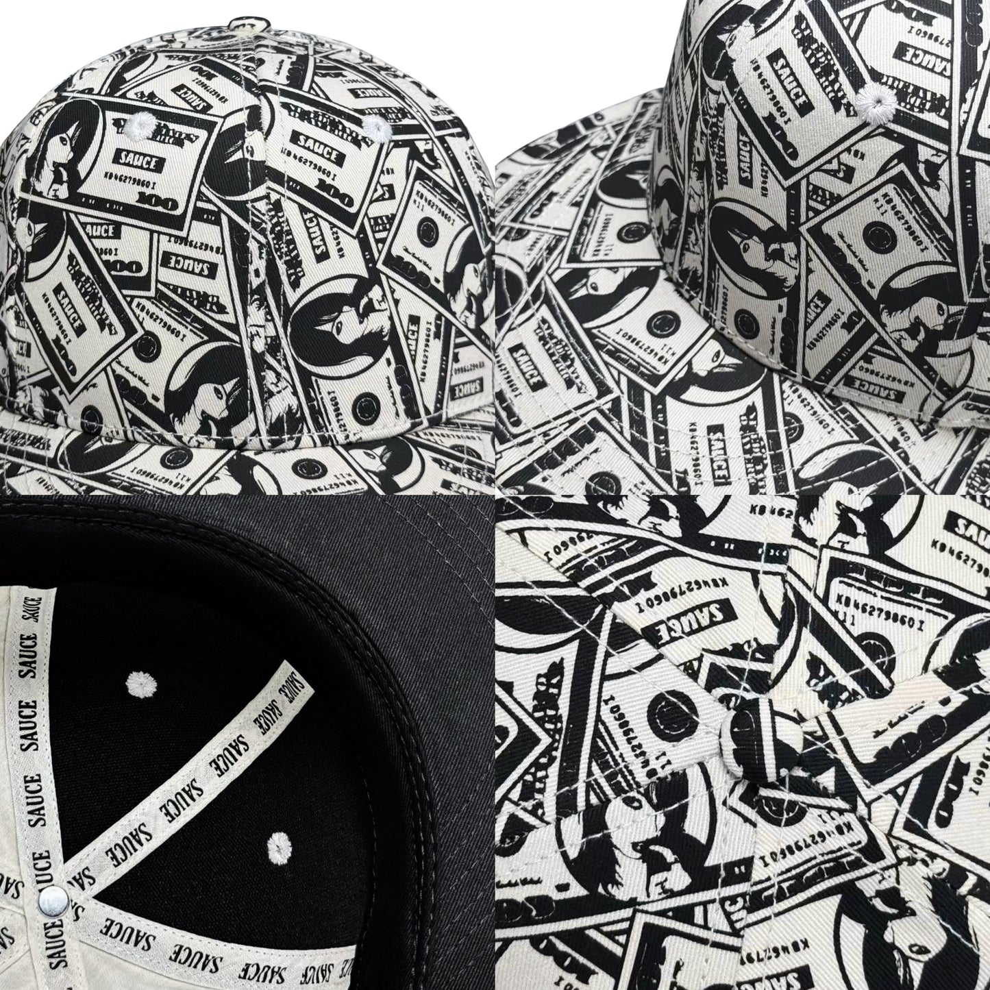 American dollar printed hat with size options