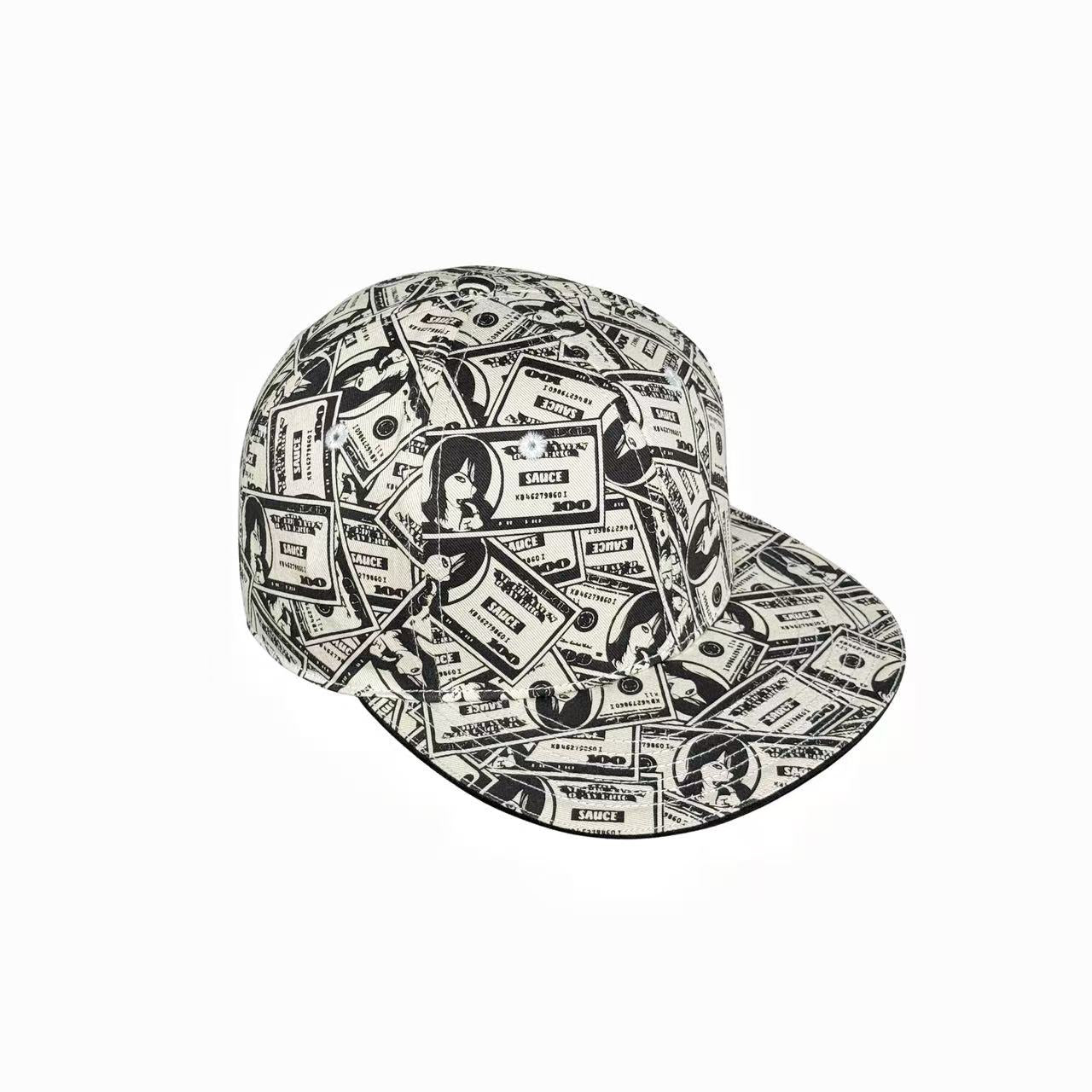 American dollar printed hat with size options